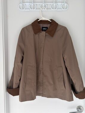 ONLY Taupe Jacket with Dark Brown Corduroy Collar